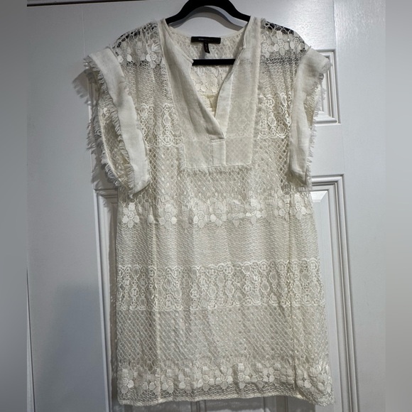 BCBG‎ Max Azria size xs cream white dress extra small lace boho Y2K whimsical - Picture 3 of 4